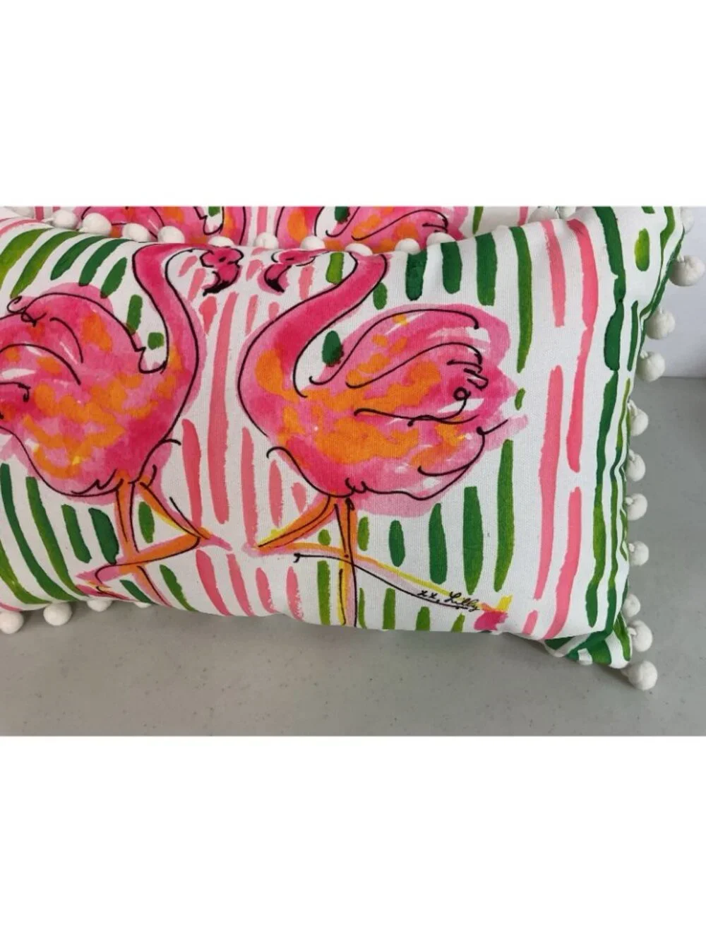 Lilly Pulitzer Throw Pillow Indoor Outdoor Pink Flamingo Set of 2